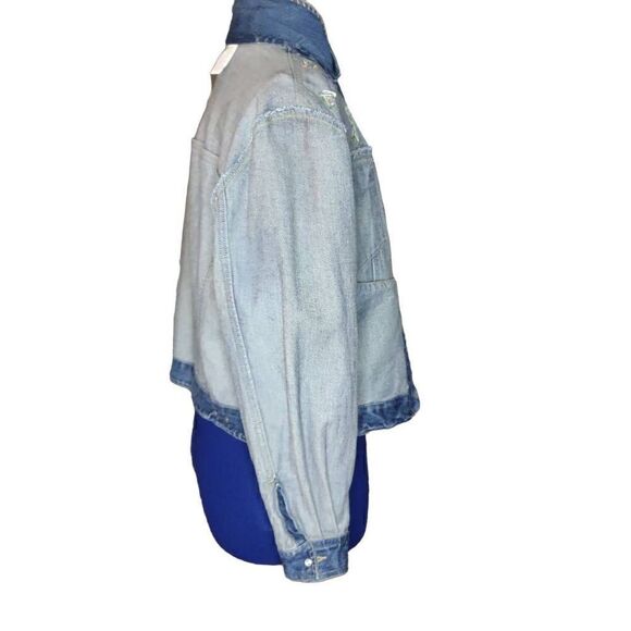 NWOT Liz Claiborne Liz Wear Petite Crochet Button Up Denim Jacket, size L - Picture 14 of 15